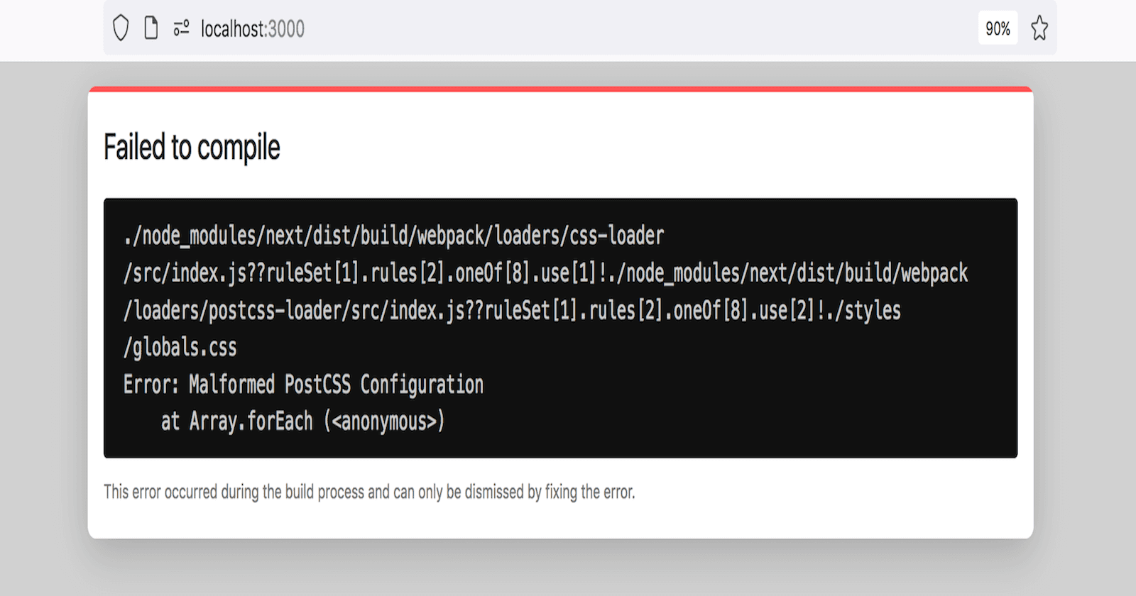 Error: Malformed PostCSS Configuration - NextJS